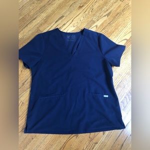 Figs Women’s Casma Navy Blue Scrub Top Sz XL